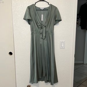 Baltic Born satin Sage Midi dress
